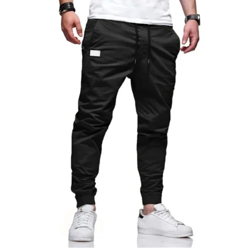 Alternative view of 2024 New Cargo Pants Men's Loose Straight sports Clothing Solid color sweatpants Versatile Joggers Woven Casual Male Trousers