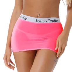 Women's Miniskirt with Elastic Waistband and Semi See-Through Design