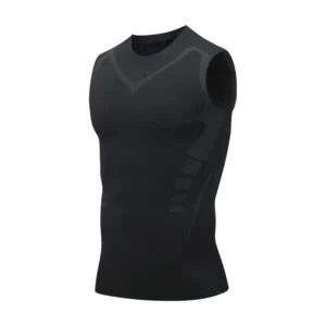 Men's Sleeveless Compression Gym Tank Top with Quick Dry Material for Fitness Training - 807 black, S