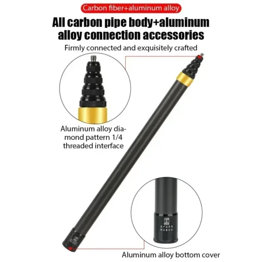 Carbon Fiber Selfie Stick, Extendable to 300 CM, Compatible with Insta360 X3 and GoPro Cameras - Image 4