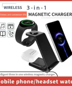 Alternative view of 15W Fast Wireless Charger 3 in 1 Stand For iPhone15 14 13 12 Samsung S20 S21 Apple Samsung Galaxy 6 5 Watch 8 7 Fast Charging