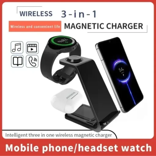 15W Fast Wireless Charger Stand for iPhone and Samsung Galaxy Devices - Image 2