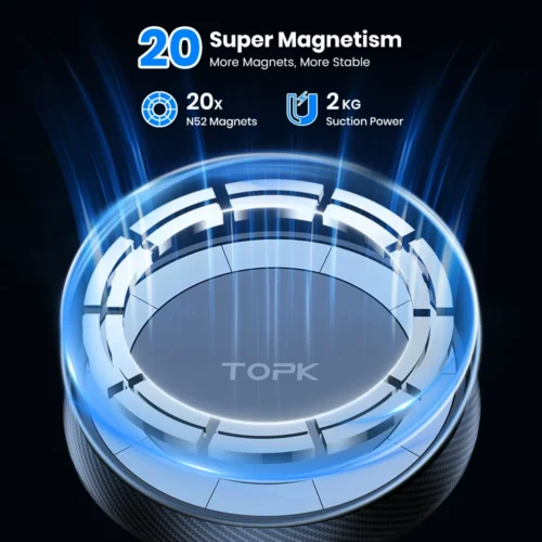 Alternative view of TOPK Mag-Safe Magnetic Car Phone Holder Car Mount for Windshield and Dashboard[Strong Suction]Adjustable Long Arm for Cellphones