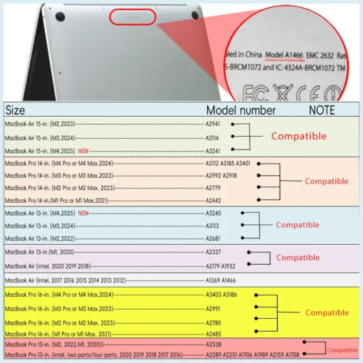 Laptop Case with Marble Hard Shell for MacBook Air 13 and Pro 14, 15, 16 Models - Image 6