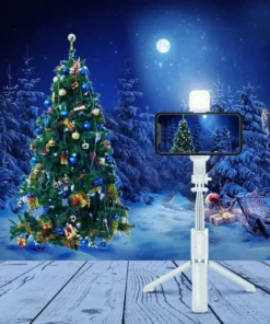 Alternative view of Wireless Bluetooth Selfie Stick Foldable Portable Tripod with Fill Light Shutter Remote Control for Android iPhone Smartphone