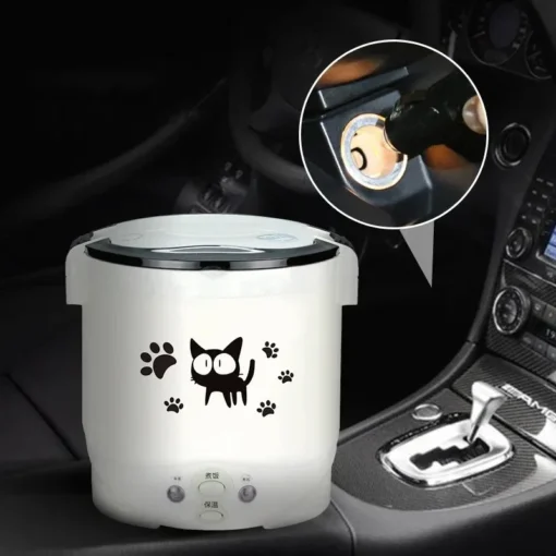 Electric Mini Rice Cooker Portable Multi-Cooker for Home and Vehicle Use 12V 24V 220V - Image 4