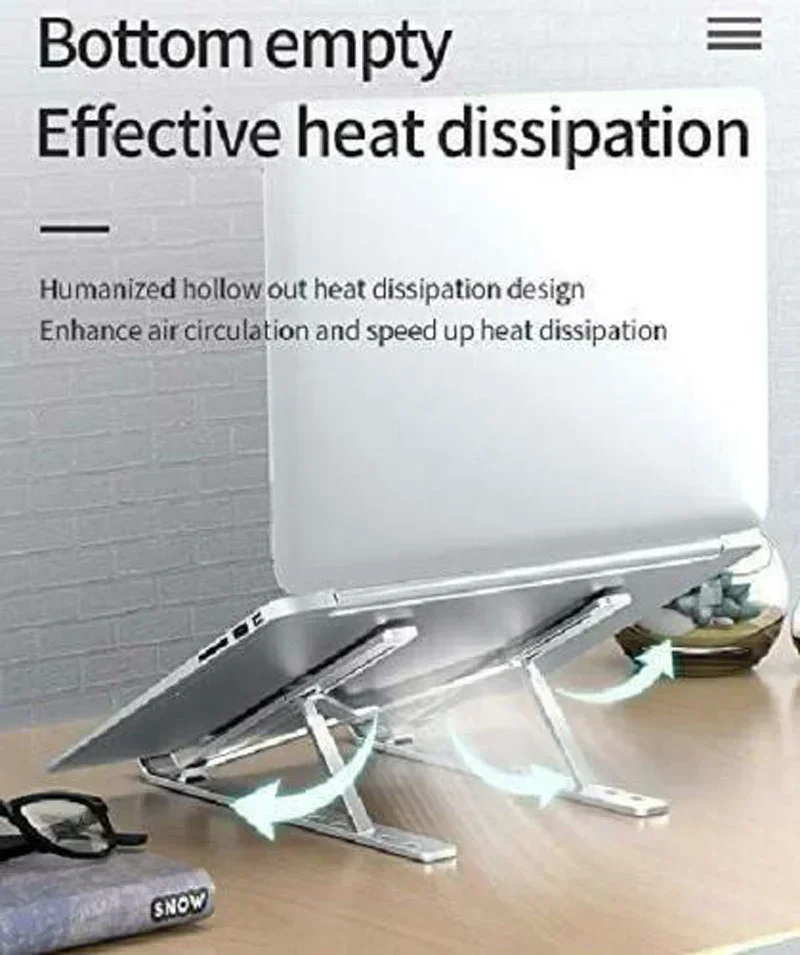 N3 Portable Laptop Stand Plastic or Aluminium Foldable Stand Adjustable Compatible 10 to 15.6 Inches Laptop Computer Accessories - Image 4