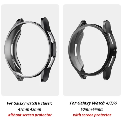 Alternative view of Watch Case for Samsung Galaxy Watch 4/5/6 40mm 44mm Screen Protector TPU All-Around Bumper Protective Cover for Watch 6 40mm44mm