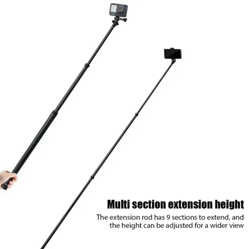 Carbon Fiber Selfie Stick, Extendable to 300 CM, Compatible with Insta360 X3 and GoPro Cameras - Image 2