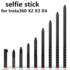 Metal Selfie Stick with Scalable Monopod for Insta360 X3 X4 X5 and GoPro Accessories