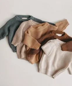 0-6T Newborn Baby Sweater Kid Boy Girl Winter Clothes Warm Thick Knit Pullover Top Infant Long Sleeve Basic Knitwear Outfit