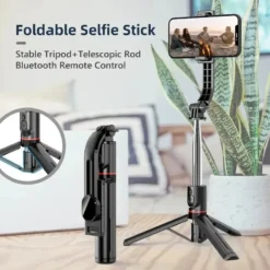 Alternative view of Wireless Selfie Stick Tripod with Bluetooth Remote, 44 Inch Foldable Stand for Smartphone Vlogging