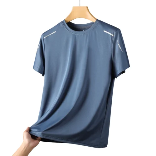 Alternative view of CHRLCK Men's Running Quick Drying T-shirts Breathable Hiking Fishing Tees Soft Elasticity Outdoor Sports Short Shirt Summer