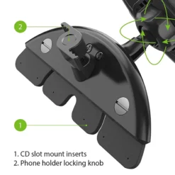 Alternative view of Car CD Slot Phone Holder with Adjustable 17mm Ball Head for Smartphones
