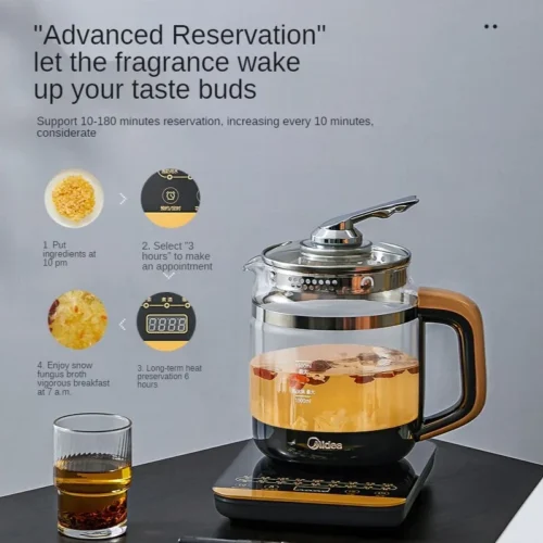 Alternative view of Midea Health Preserving Kettle Electric Kettle Intelligent Kettle Tea Cooker 1.5L with Filter Screen 220V