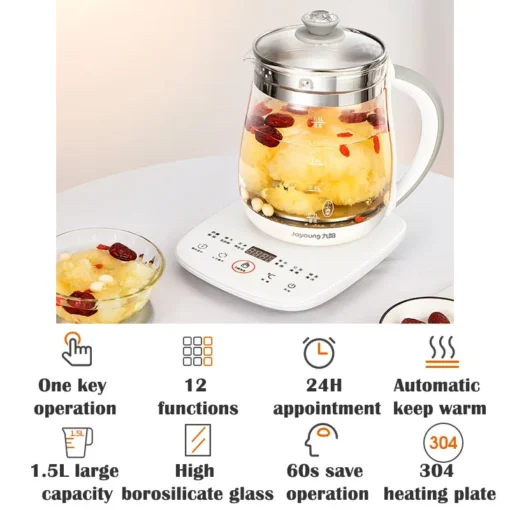 Multi-Functional Glass Tea Pot with Steamer Function for Brewing Tea and Cooking Desserts - Image 3