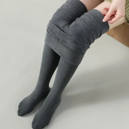 Alternative view of Fleece Lined Tights Women Thermal Pantyhose For Women Winter Panty Skin Black Stockings Women's Thermal Sock Bottoming Pants