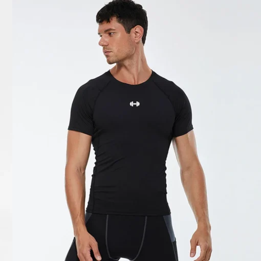 Men's Compression T-Shirt with Quick-Dry Fabric for Summer Sports - Image 4