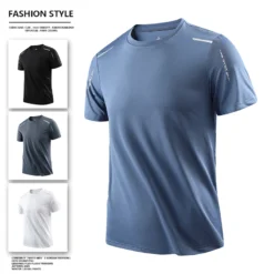 Men's Running T-shirts with Quick Drying Fabric for Outdoor Sports and Hiking