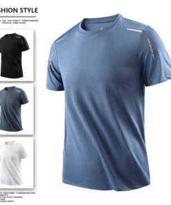 CHRLCK Men's Running Quick Drying T-shirts Breathable Hiking Fishing Tees Soft Elasticity Outdoor Sports Short Shirt Summer