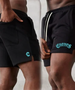 CRONOS Men's Shorts Gym Sports Fitness and Leisure Cotton Shorts Outdoor Running Basketball Training Jogging Exercise Bottoms