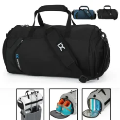 Large Wet Dry Gym Bag with Removable Shoulder Strap for Fitness and Travel