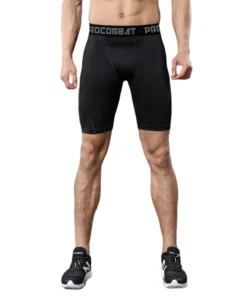 Alternative view of Men Bodybuilding Shorts Fitness Workout Inseam Gym Knickers Male Muscle Alive Elastic Compression Tights Skinny Leggins Hombre