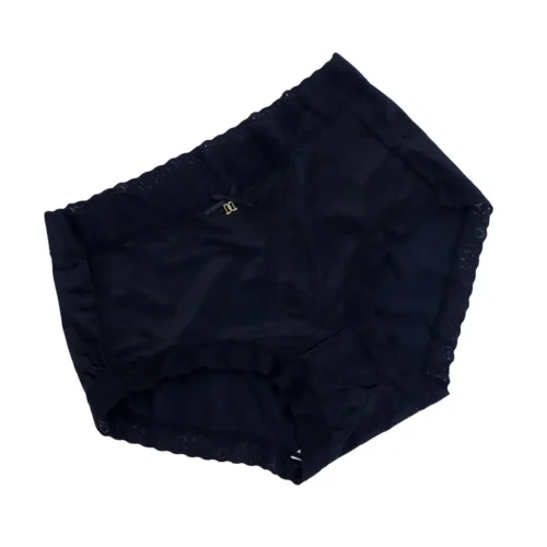 Comfortable Soft Satin Soild Color Japanese Middle Waist Lady Briefs Ice Silk Panties Lace Lingerie Women Underwear