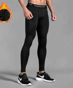 New Men's Pro Basketball Football Running Sports Fitness Training Leggings High Stretch Bottoming Autumn Winter Fleece Trousers