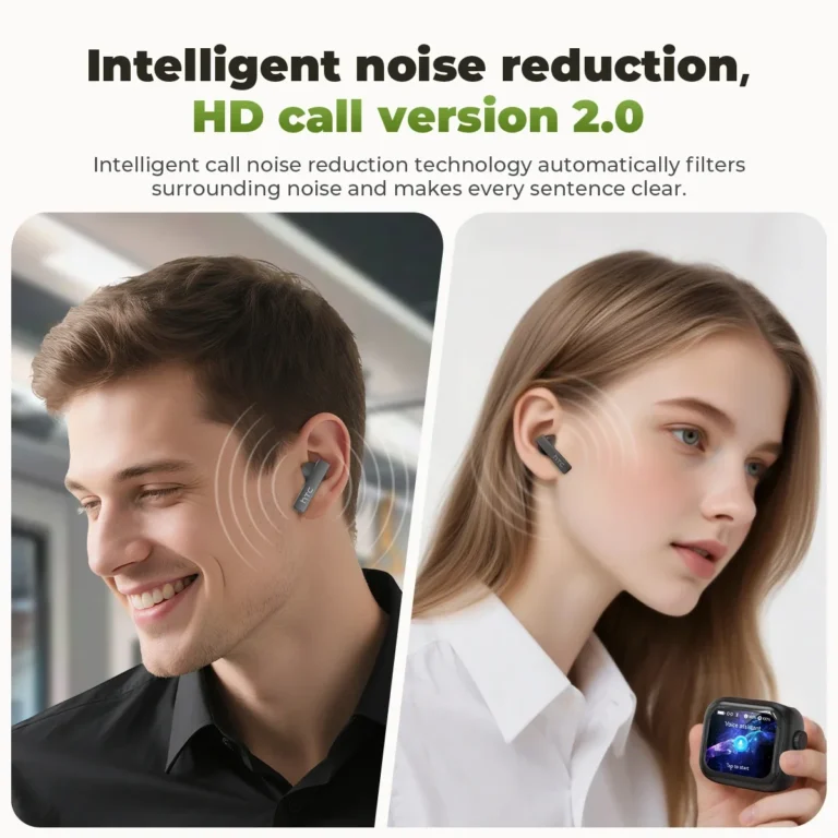 HTC NE40 Earphones Bluetooth V6 TWS Sports AI Translator Earbud Noise Reduction Wireless Headphones With Mic - Image 3