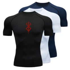 Men's Short Sleeve Compression Shirt with Quick Dry Fabric for Gym and Fitness Activities