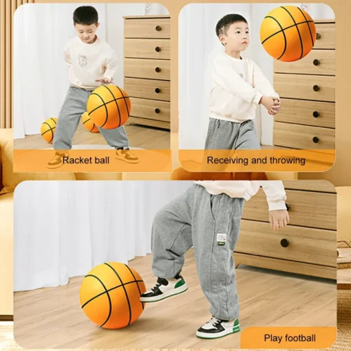 Squeezable Silent Basketball - 18/21/24 CM Diameter - Indoor Bounce Toy for Children - Image 2