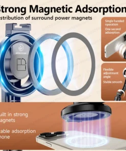 Alternative view of KEELEAD Magnetic Selfie Stick with Bluetooth Remote Magsafe Cellphone Tripod Stand for iPhone 14 13 12 Pro Max Vertical Shooting