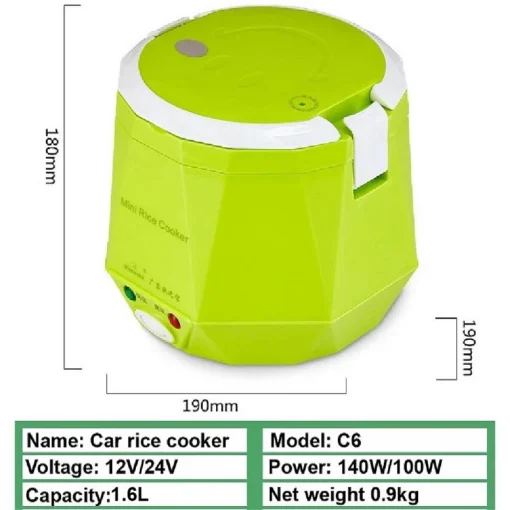 Mini Rice Cooker with Constant Temperature Function for Vehicle Use, 1.6L Capacity - Image 6