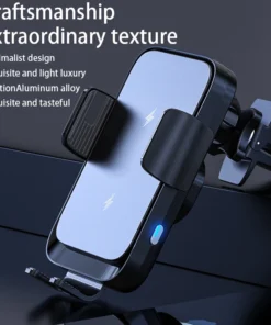 Alternative view of Wireless Car Charger Dual Coil Car Phone Holder Stand for Samsung Galaxy Z Flip 5 4 3 S22 S21 iPhone 14 13 Fast Charging Station