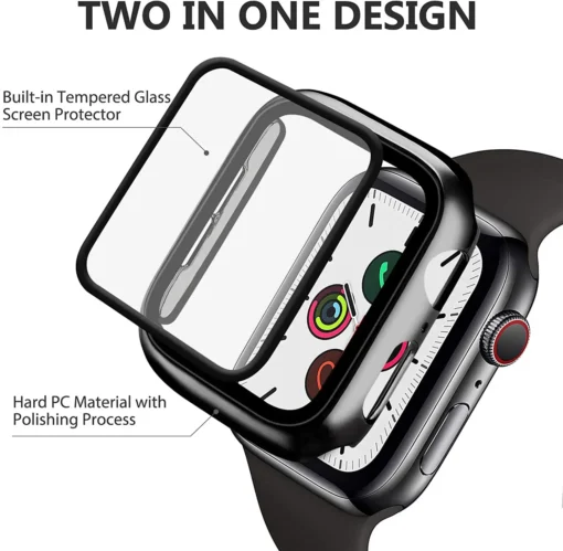 Tempered Glass Screen Protector with PC Bumper for Apple Watch Series 4-9 - Image 5