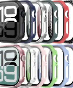 Alternative view of Tempered Glass+Case For Apple Watch 11 10 46mm 42mm Ultra 3 49mm Screen Protector Cover iWatch 9 8 7 6 5 SE 45mm 41mm 44mm Shell