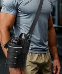 Alternative view of Magnetic Gym Bag for Men and Women – Sling Bottle with Magnetic Attachment | Water Bottle Holder, Gym Pouch, Crossbody Bag for T