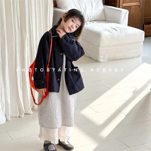 Cotton Casual Coat with Simple Design for Kids - Image 2