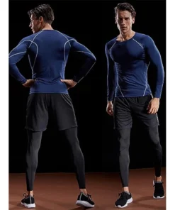 Alternative view of Compression Long Sleeve T Shirt Men Elastic Training T-shirt Gym Fitness Workout Tights Sport Jersey Athletic Running Shirt Men