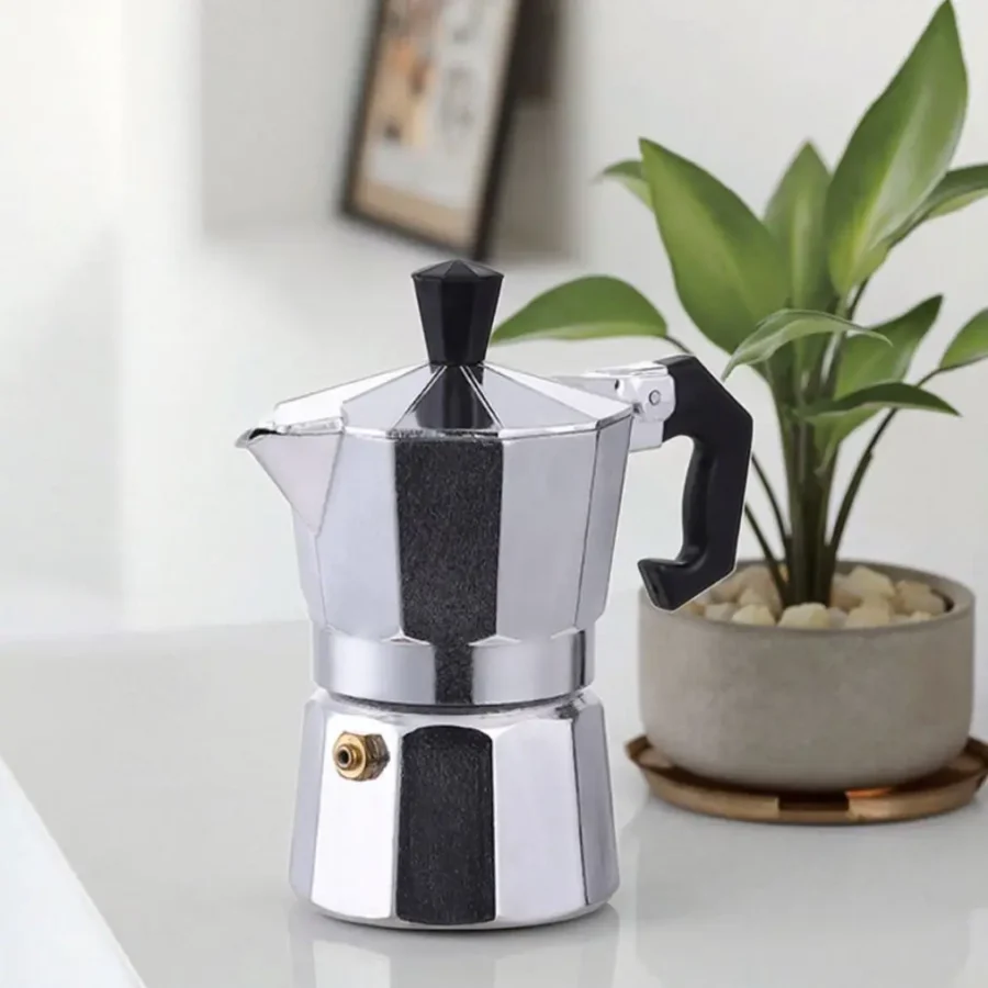 Italian Classic Design 2-Cup Silver Metal Mocha Coffee Pot Set Cross-Border European Appliances Wholesale Coffee Makers Tea - Image 6