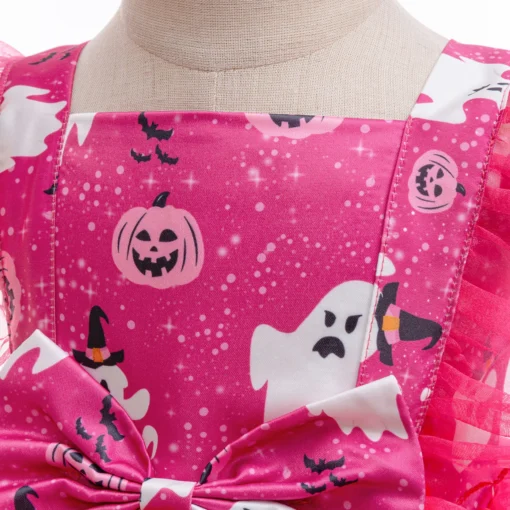 Baby Girls Pumpkin Cosplay Costume Dress with Cartoon Design - Image 3