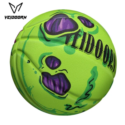 Veidoorn Premium Green Rubber Basketball 3-Layer Anti-Slip Grip for Superior Control Indoor/Outdoor Sports Ball