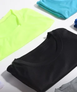 Alternative view of Summer Mens Quick Dry Running Bodybuilding Shirts Sport Gym t Shirt Men Short Sleeve Fitness Tops Oversized t-Shirt Jersey