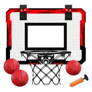 Wall-mounted Mini Basketball Hoop Set for Indoor Training and Outdoor Games for Kids - No Scoring Red