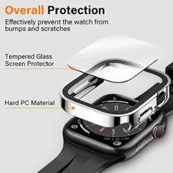Alternative view of Premium waterproof case with electroplated PC bumper and HD film for Apple Watch Series 4-11 (40-46mm)