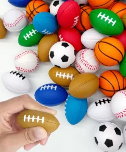 6PCS 2023 Mini Toy 4cm Basketball Soccer Stress Ball Jump Ball Decompression Ball PU Grip Ball Outdoor Sports Boy Kids Toys Gift