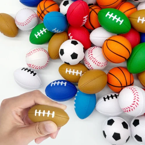 6PCS 2023 Mini Toy 4cm Basketball Soccer Stress Ball Jump Ball Decompression Ball PU Grip Ball Outdoor Sports Boy Kids Toys Gift