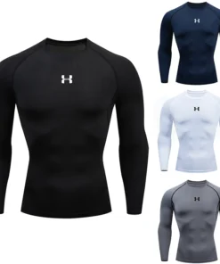 Men Running Compression T-shirt Long sleeves Sport Tees Gym Fitness Sweatshirt Male Jogging Tracksuit Homme Athletic Shirt Tops