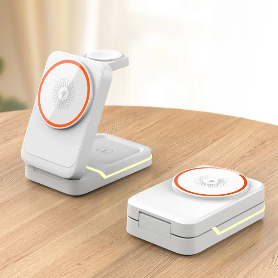 3 in 1 Magnetic Foldable Travel Fast Wireless Charger Stand For Magsafe iPhone 16 15 14 13 12 Pro Apple Watch 2-9 SE Airpods Pro - Image 5